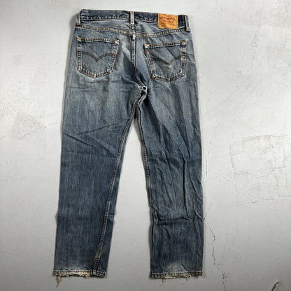 Levis 501 Vintage 90s UK XX Straight Leg Jeans 36x32 Blue Med Wash Act 33x30