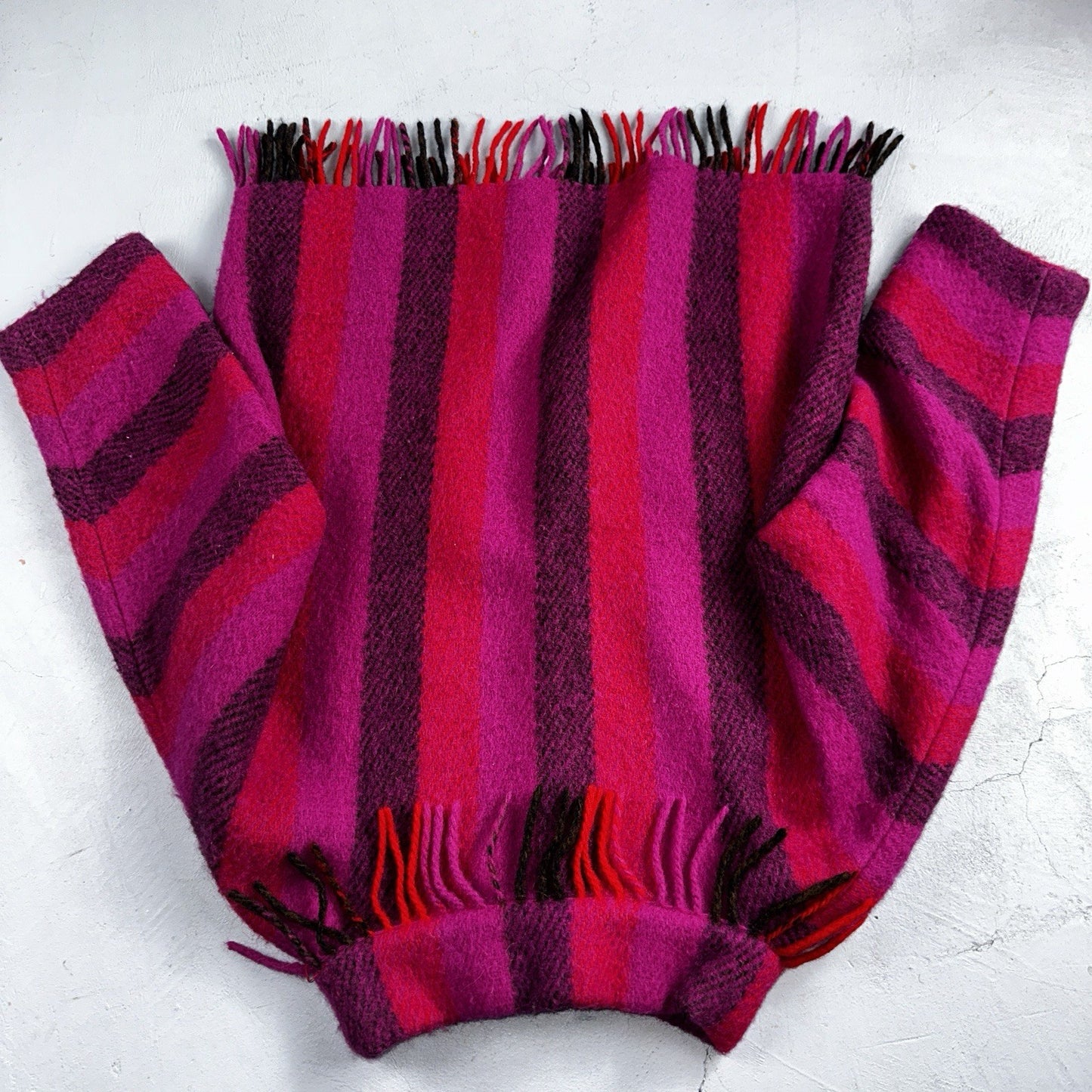Ljungberg For Kjell Of Norway Womens Pink Striped Wool Vest Rockabilly VTG 60s
