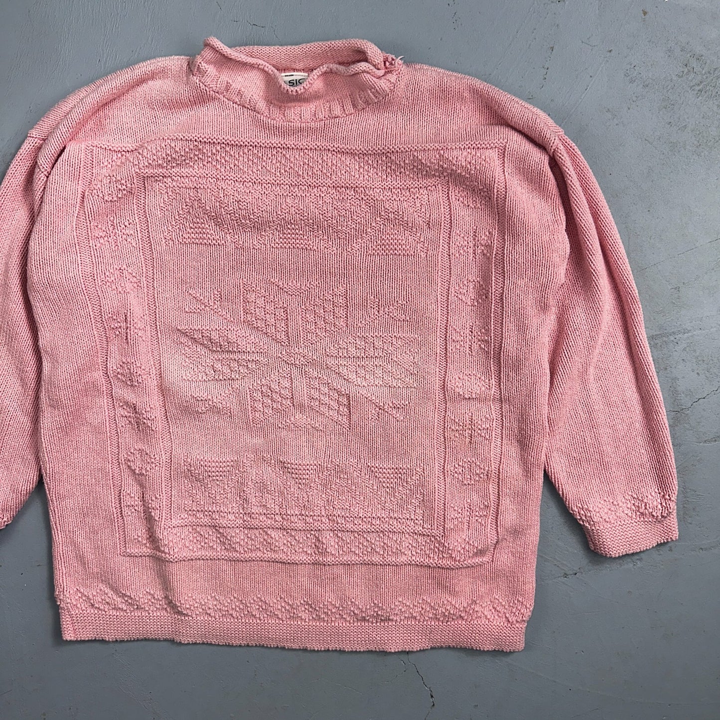 Basic Editions Women's Sweater Pink Jacket 100% Cotton Casual Christmas Winter