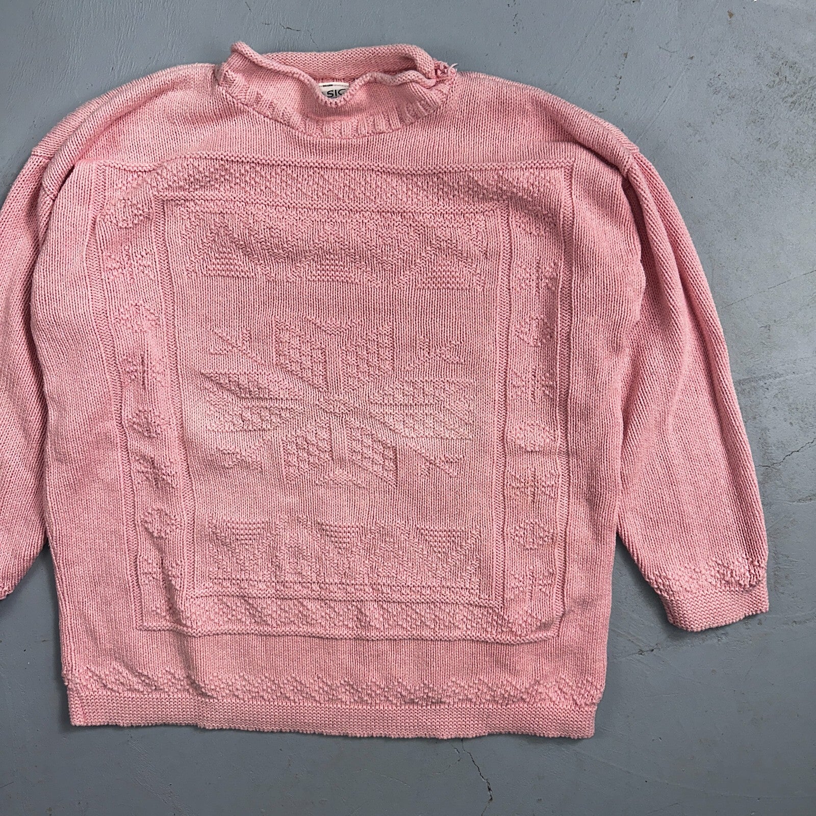 Basic Editions Women's Sweater Pink Jacket 100% Cotton Casual Christmas Winter