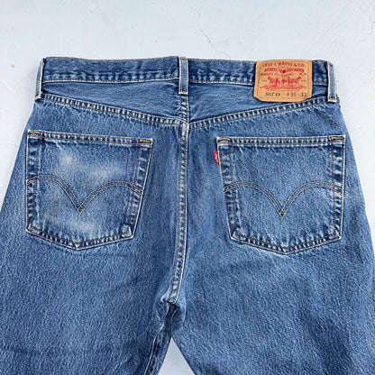 Levis 501 Vintage Y2K XX Straight Leg Jeans Blue Med Wash 35x33 Act 34x29