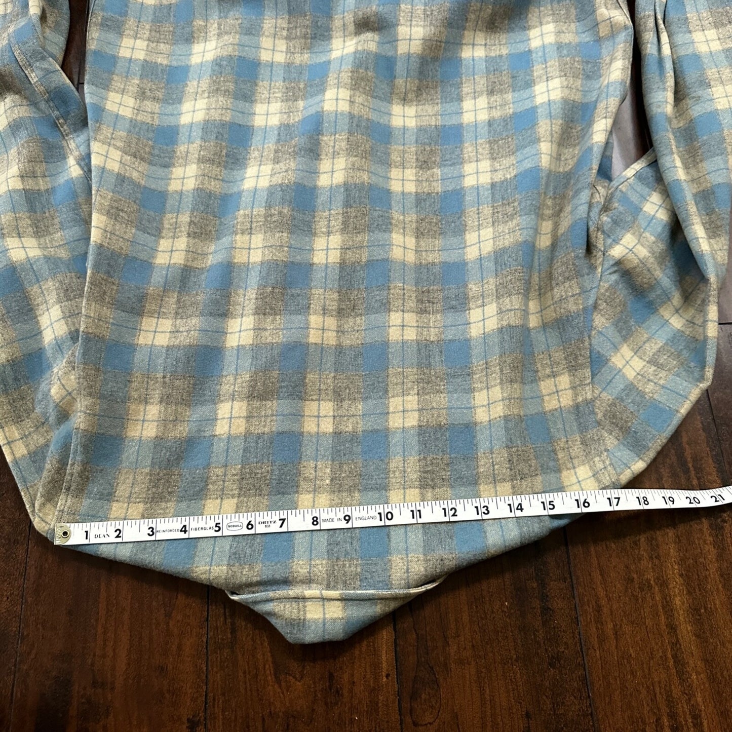 VTG 50s Penney's Chore Coat Shadow Plaid Rockabilly Wool Flannel Shirt 1950s