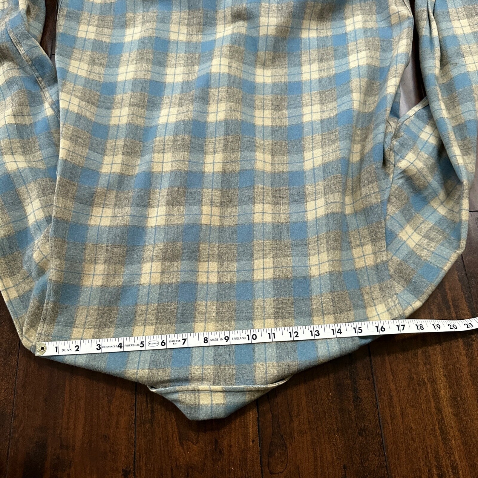 VTG 50s Penney's Chore Coat Shadow Plaid Rockabilly Wool Flannel Shirt 1950s