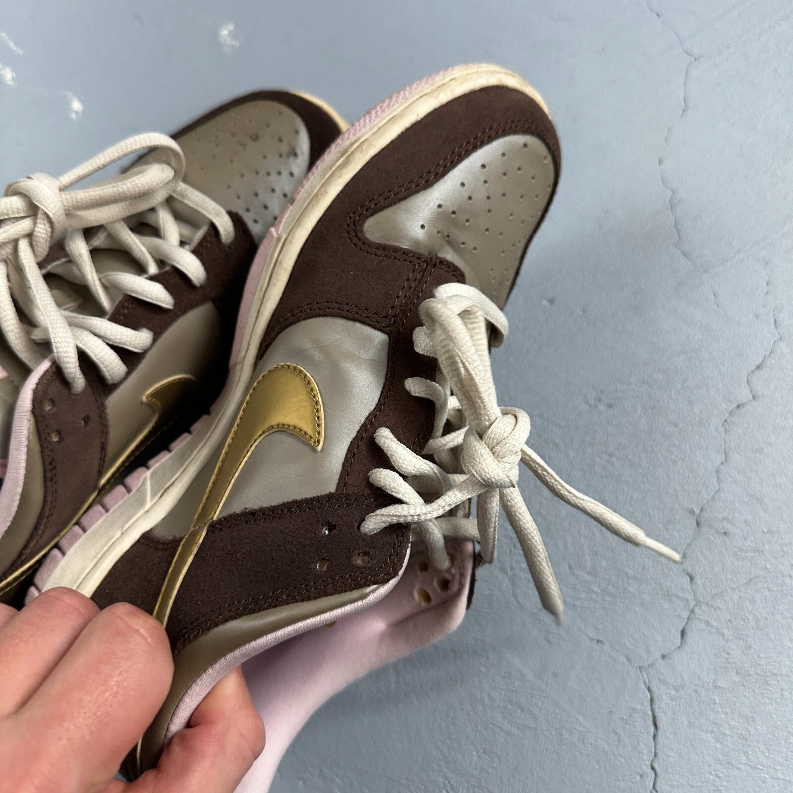 Nike Dunk Low 2007 GS Chino Metallic Gold Rare 309601-271 Brown Purple  5Y W 6.5