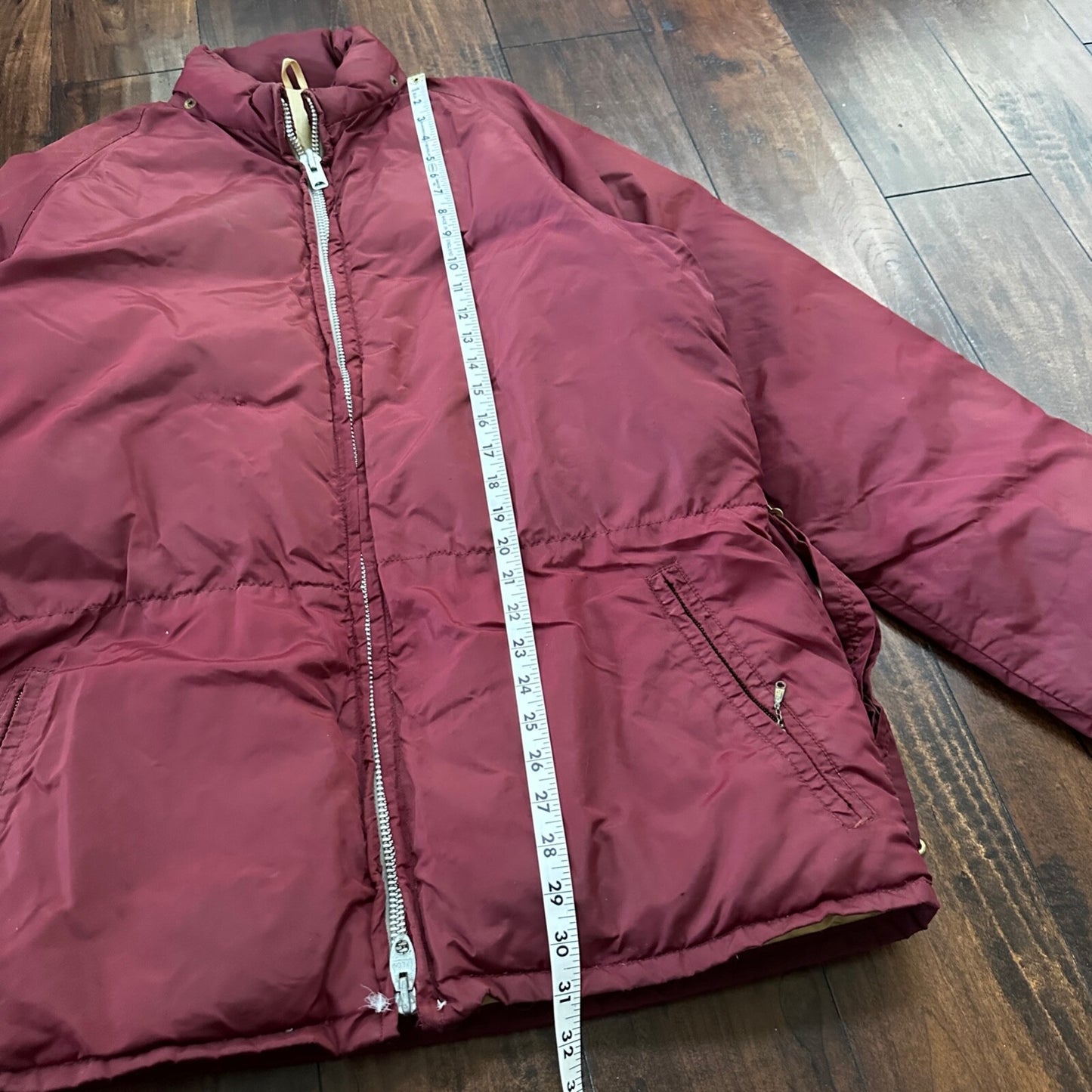 Vintage 1960s Goose Down Alp Sport Jacket L Ski Parka Coat Red Talon zip Bauer