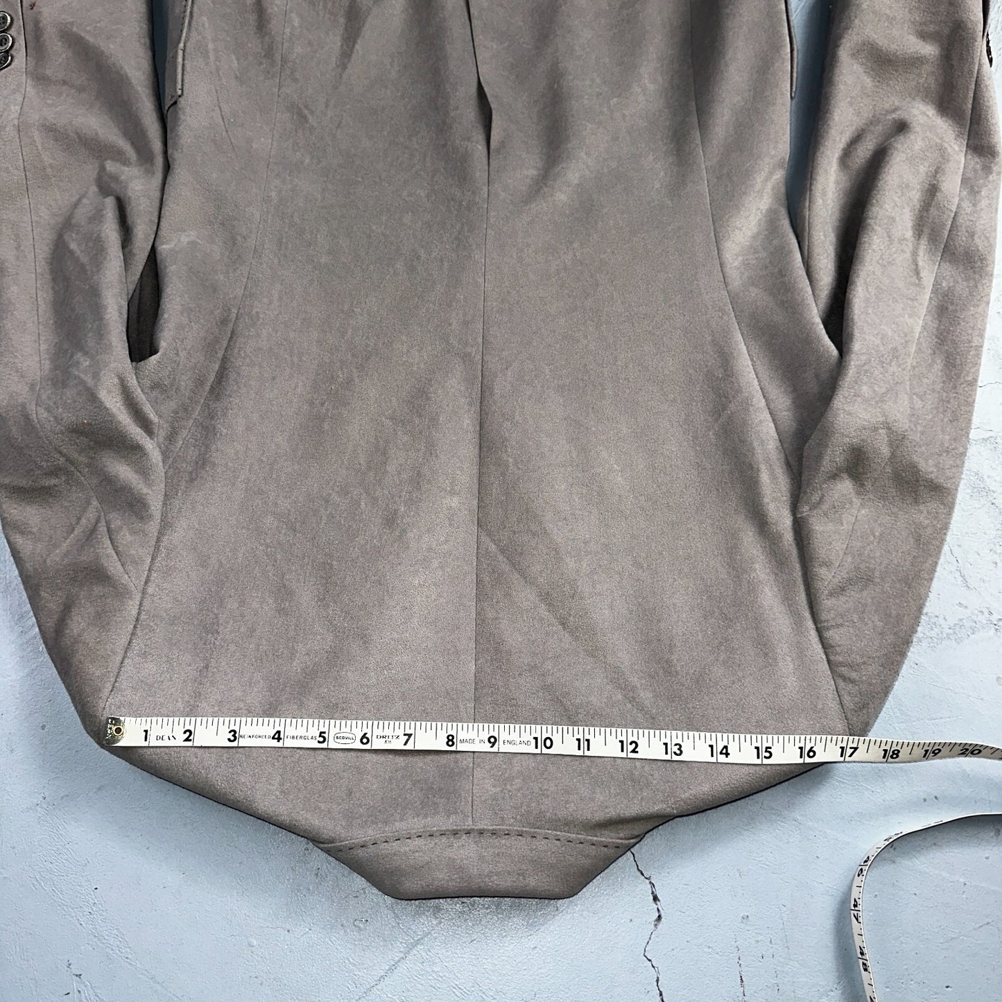 VTG Mens Suit 38 Jacket Sport Coat Rockabilly 60s 70s Suede Gray Disco The Knack