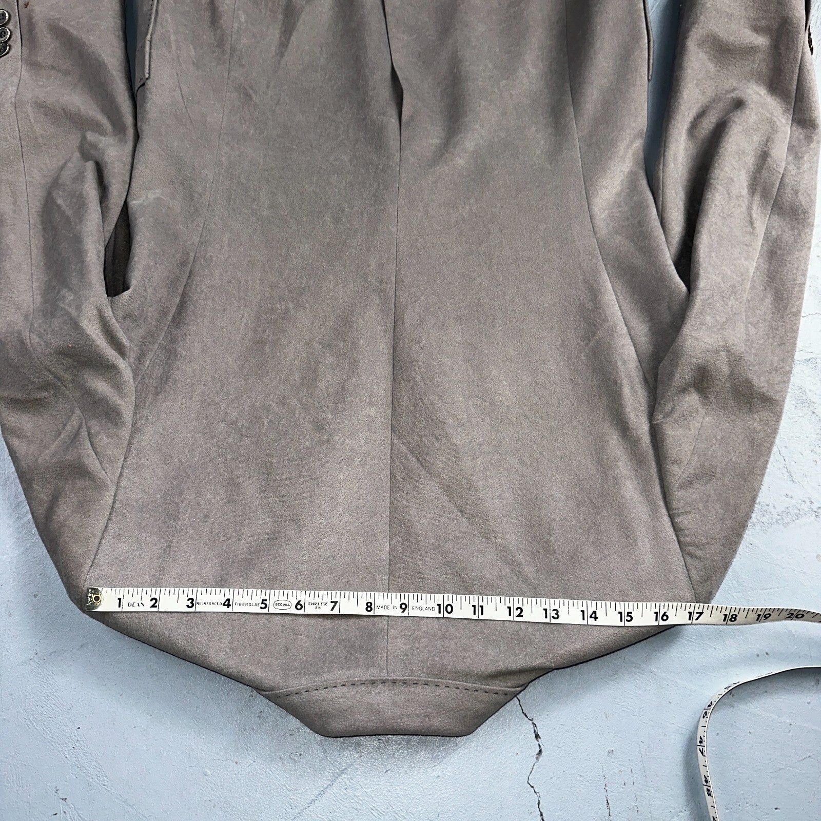 VTG Mens Suit 38 Jacket Sport Coat Rockabilly 60s 70s Suede Gray Disco The Knack