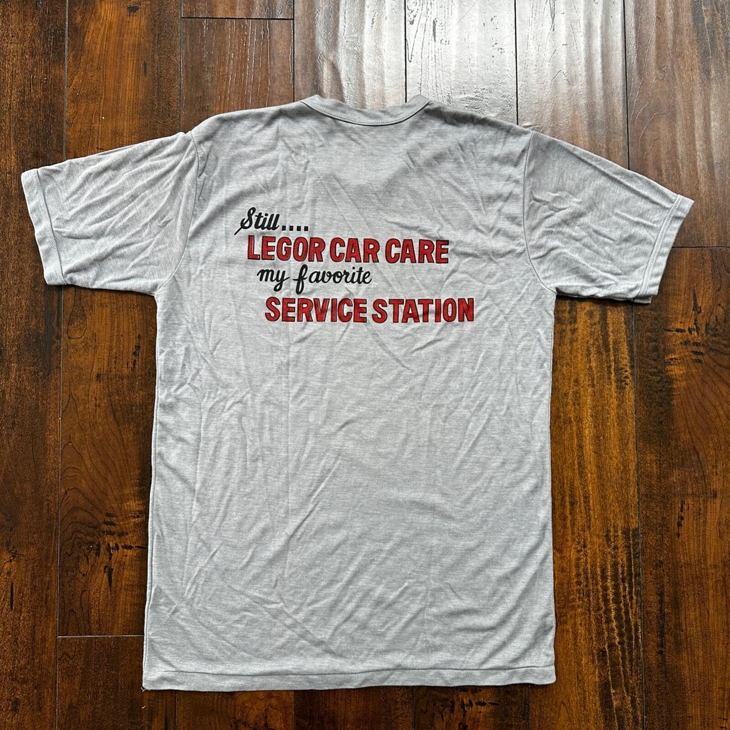 Legor Caltex VTG T Shirt Service Station PDX Portland Oregon Grey Single Stitch