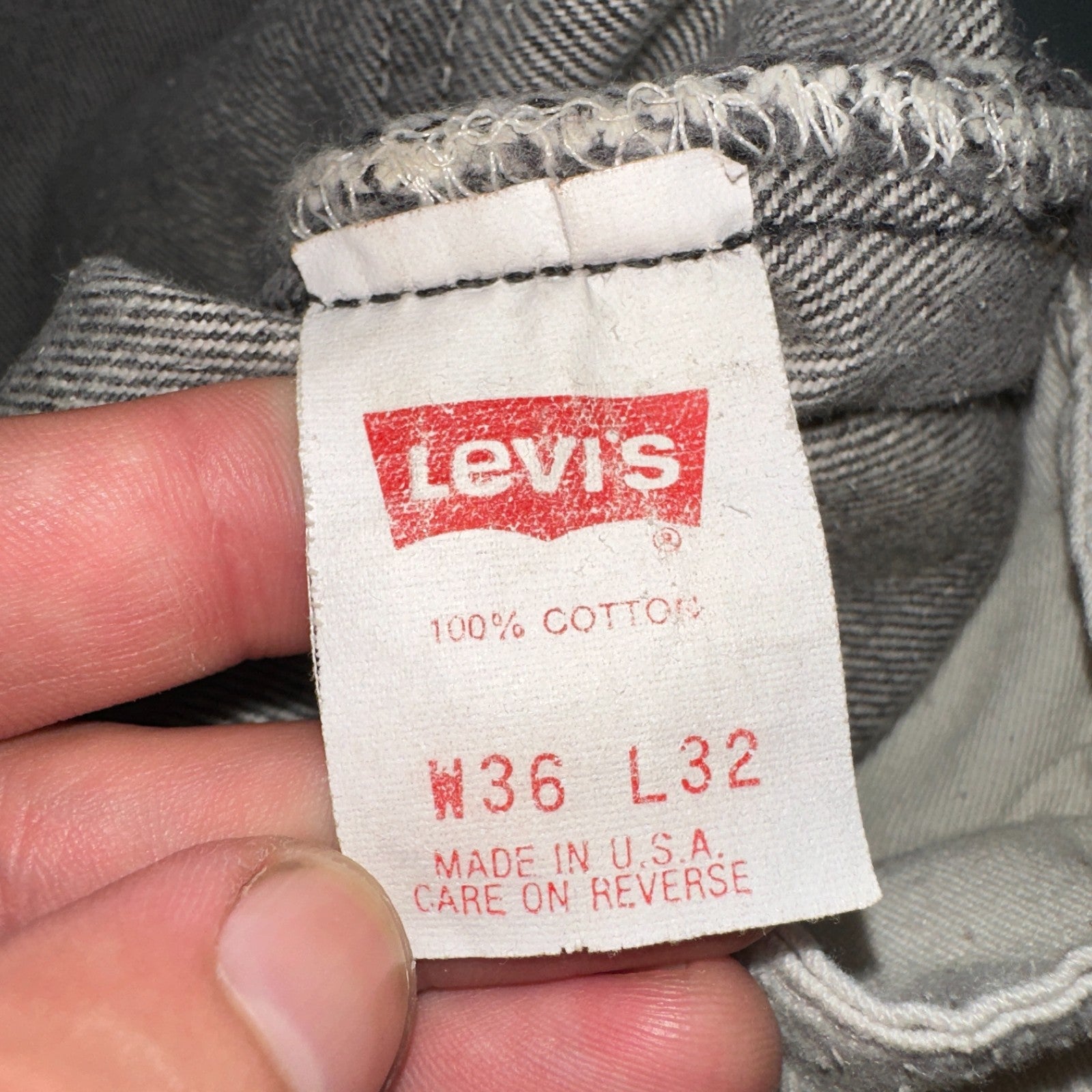 Levis 501 Vintage 80s USA XX Straight Leg Jeans Gray Light Wash 36x32 Act 34x30