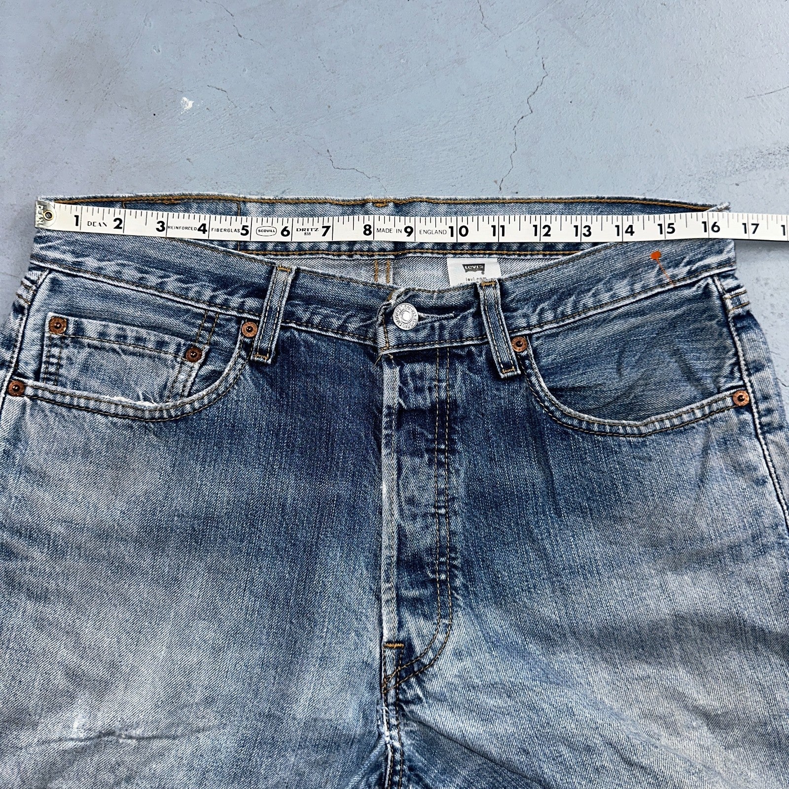 Levis 501 Vintage Y2K 90s XX Straight Leg Jeans Blue Light Wash 33x34 Act 33x30