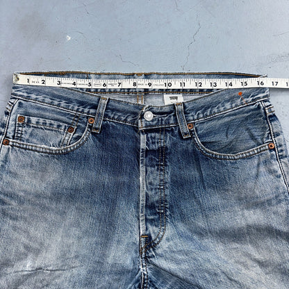 Levis 501 Vintage Y2K 90s XX Straight Leg Jeans Blue Light Wash 33x34 Act 33x30