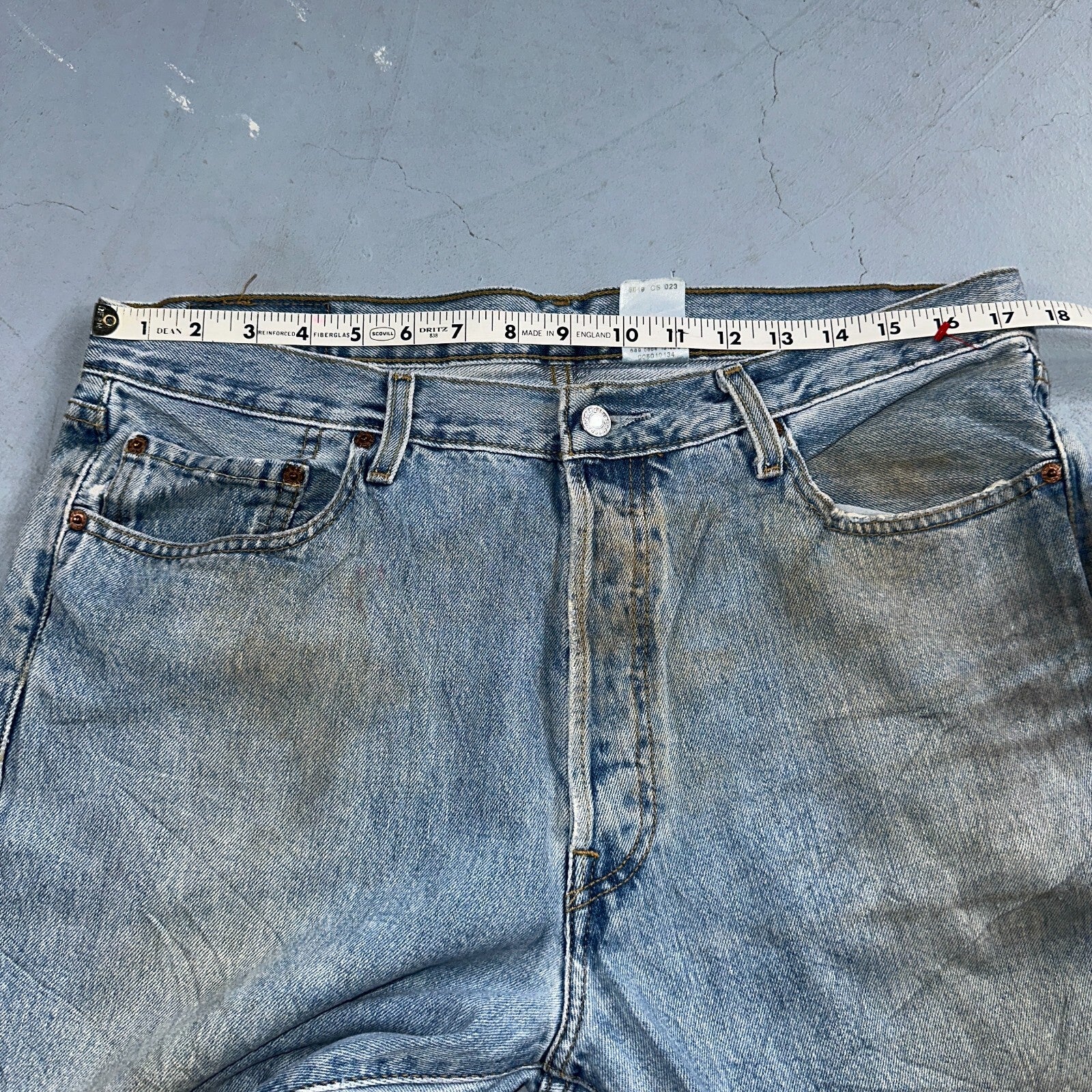 Levis 501 Vintage Y2K XX Straight Leg Jeans 90s Blue Light Wash 36x30 Act 35x29