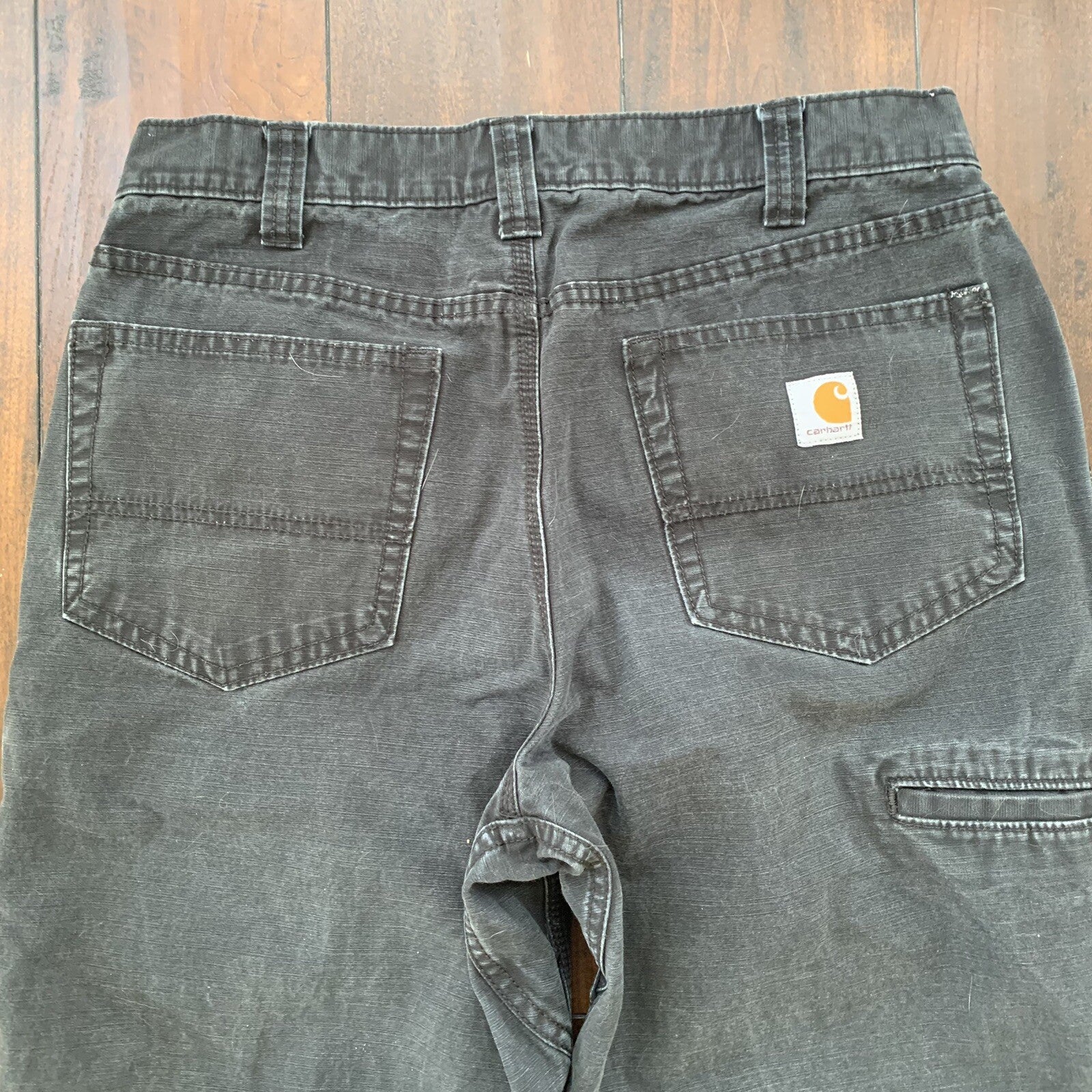 Carhartt Rugged Relaxed Fit No Double Knee Carpenter Work Jeans Black 30x34 VTG