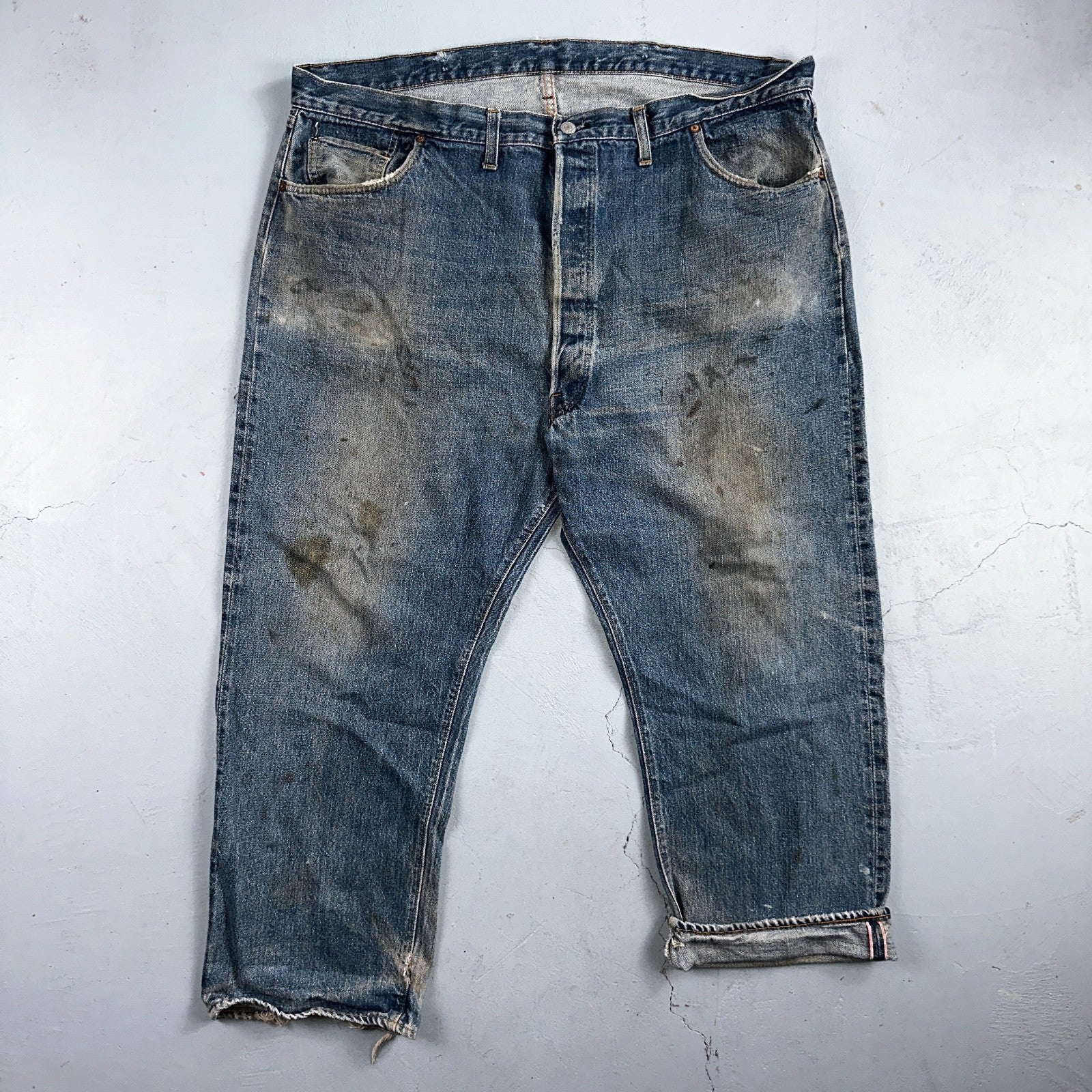 Levis 501 Vintage 70s SS Redline Selvedge USA XX Jeans Med Wash 48x30 Act 43x26