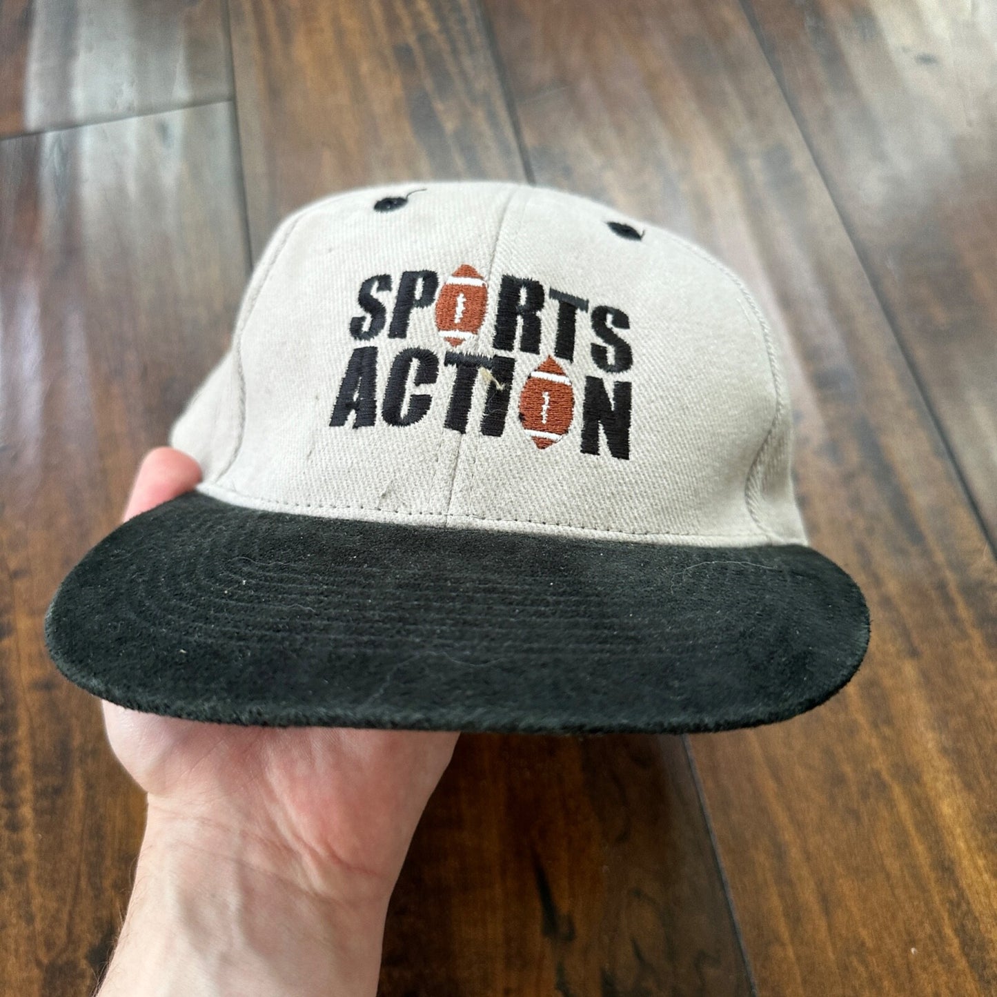 Sports Action Cool VTG Hat Cap Snapback Black Otto 90s Football Gaming