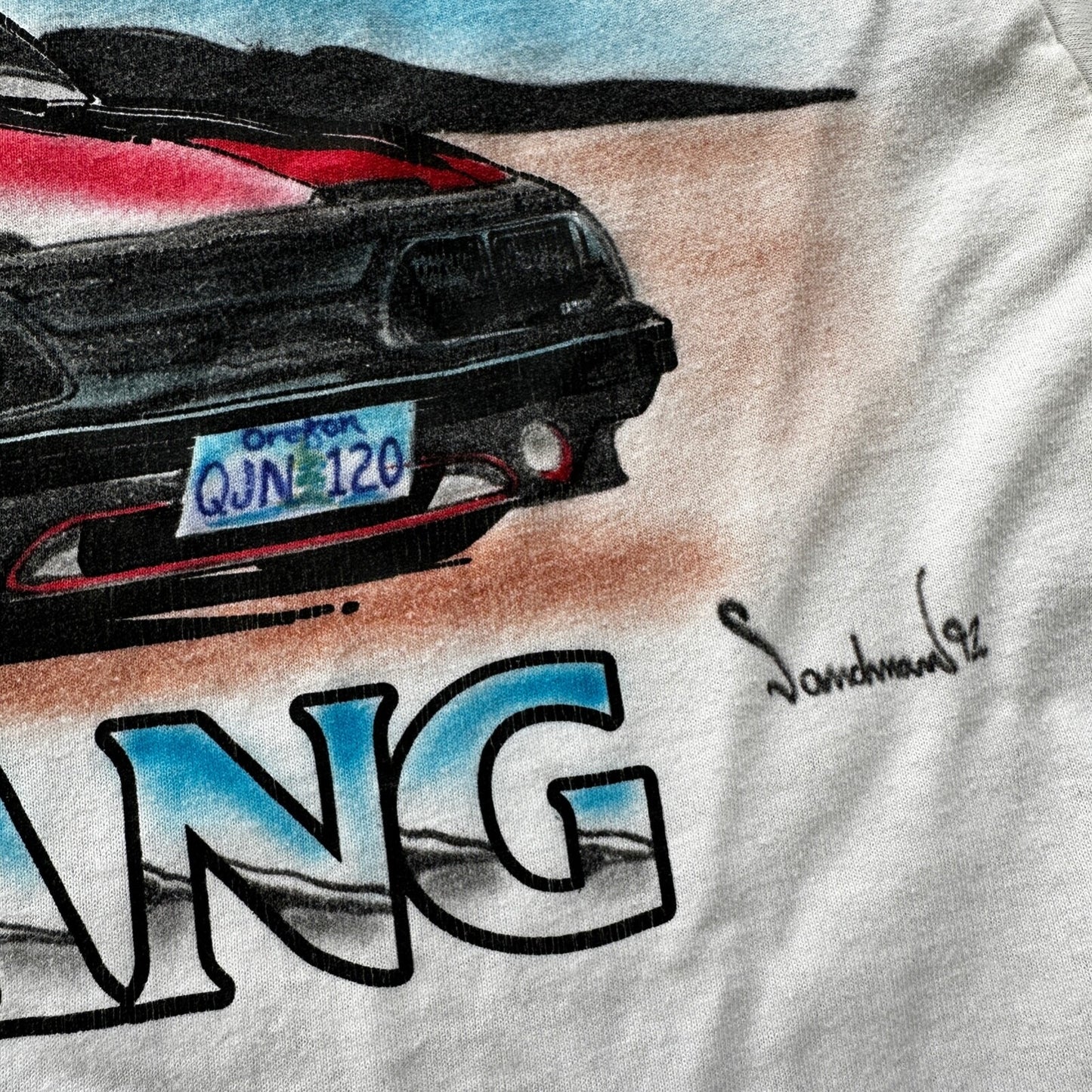 Mustang 80s Vintage T Shirt Oregon PDX Art Car Sports Racing American Muscle