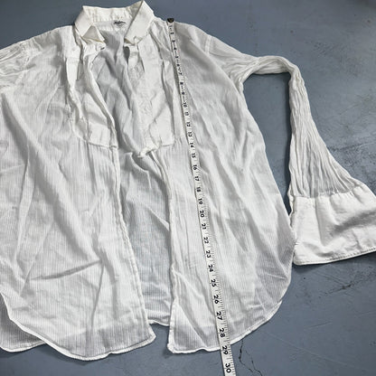 Manhattan Plaza VTG 20S 30S Mens 16 White Dress Bib Tuxedo Shirt Antique 1920s