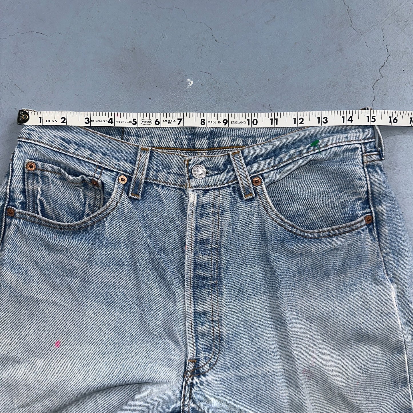 Levis 501 Vintage 90s Mexico Straight Leg Jeans 33x34 Y2K Light Wash Act 30x29