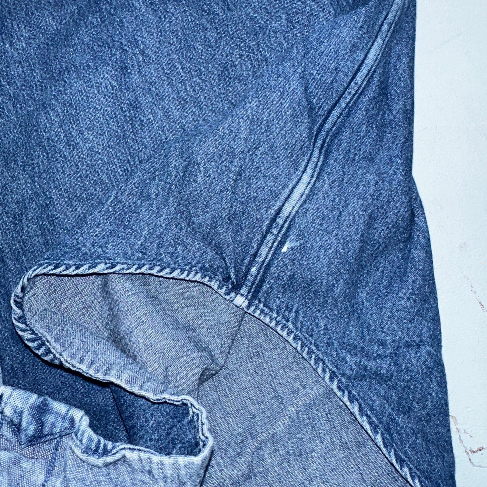 Polo Ralph Lauren Denim Blaire Button Front Oxford Shirt XL Vintage 90s