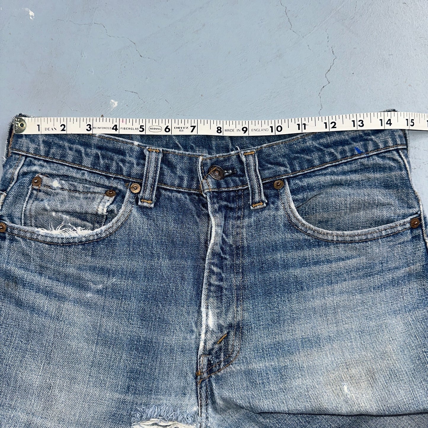 Levis 517 Vintage 70s SS USA Red Tab Bootcut Flare Blue Jeans Talon Act 29x32