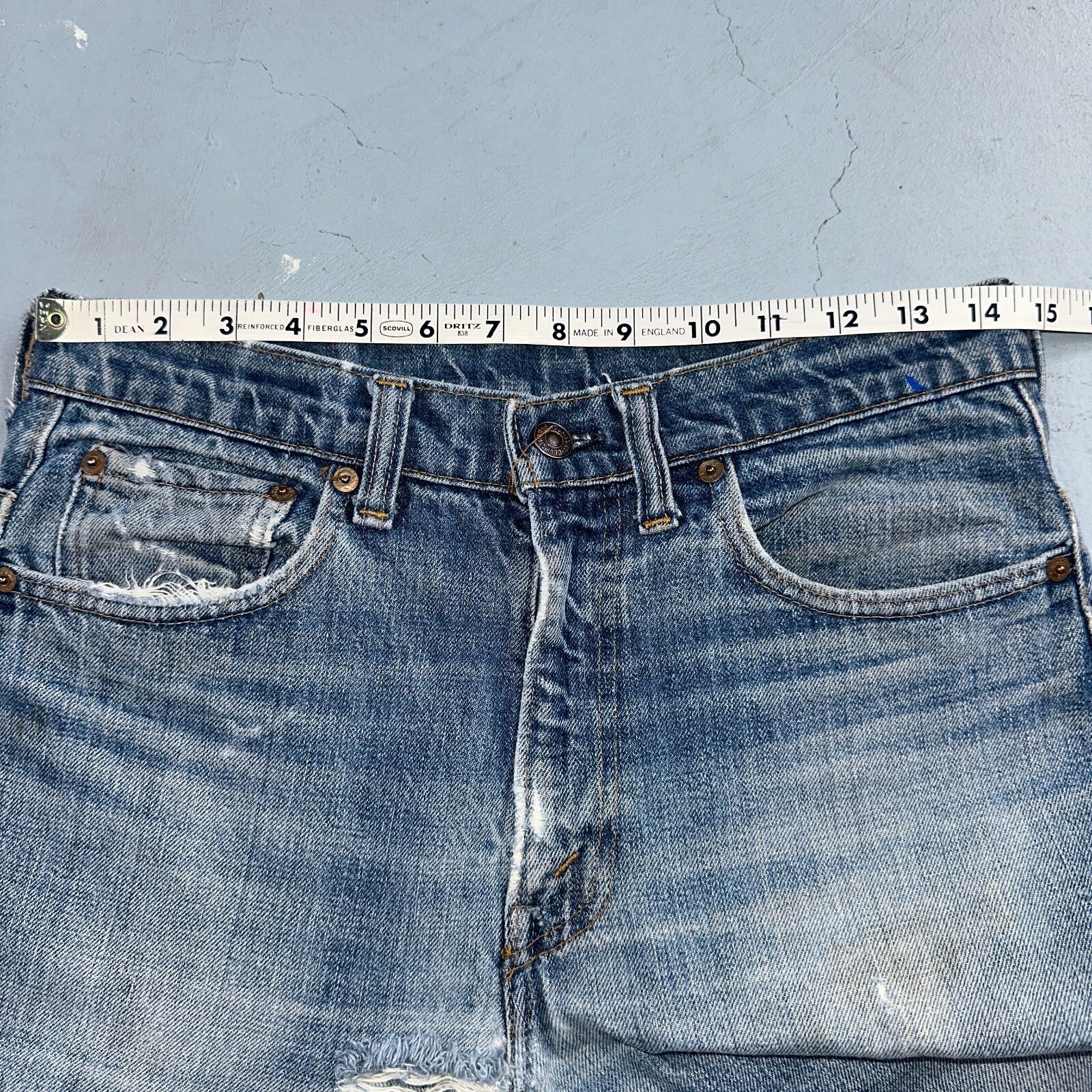 Levis 517 Vintage 70s SS USA Red Tab Bootcut Flare Blue Jeans Talon Act 29x32