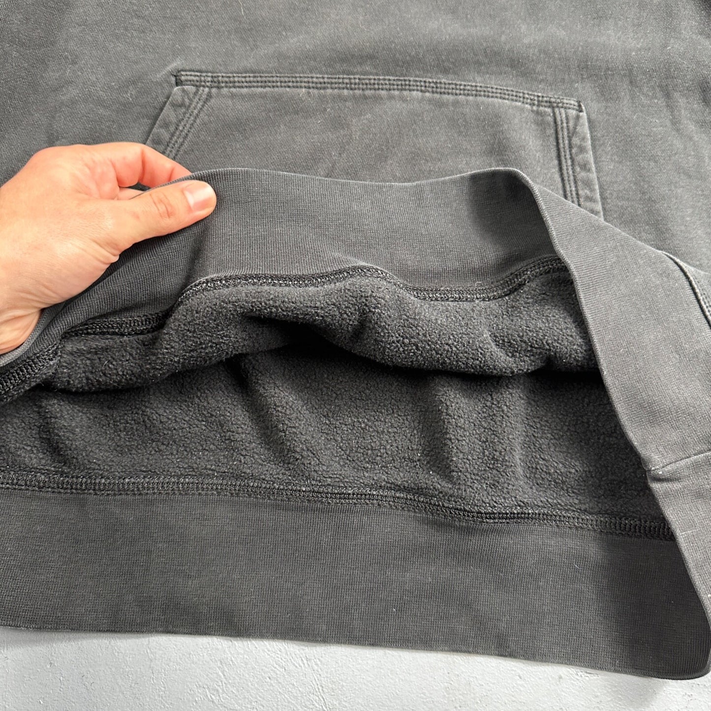 Nike Hoodie Men 2XL Black Swoosh Hooded Pullover Tonal Basic Fleece