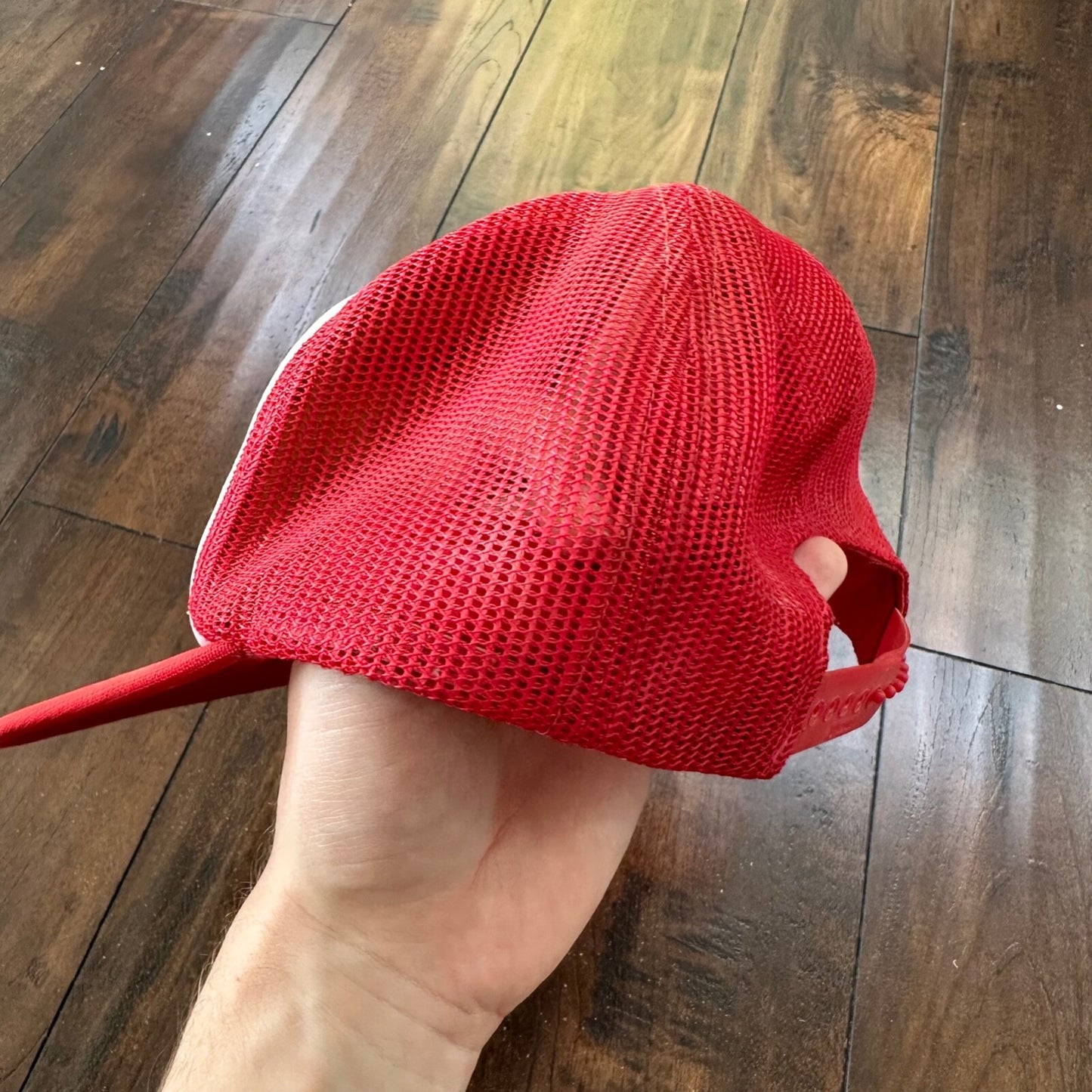 Captain Vintage Hat Cap Snapback Military Red White Flag USA Patrol Chief 80s