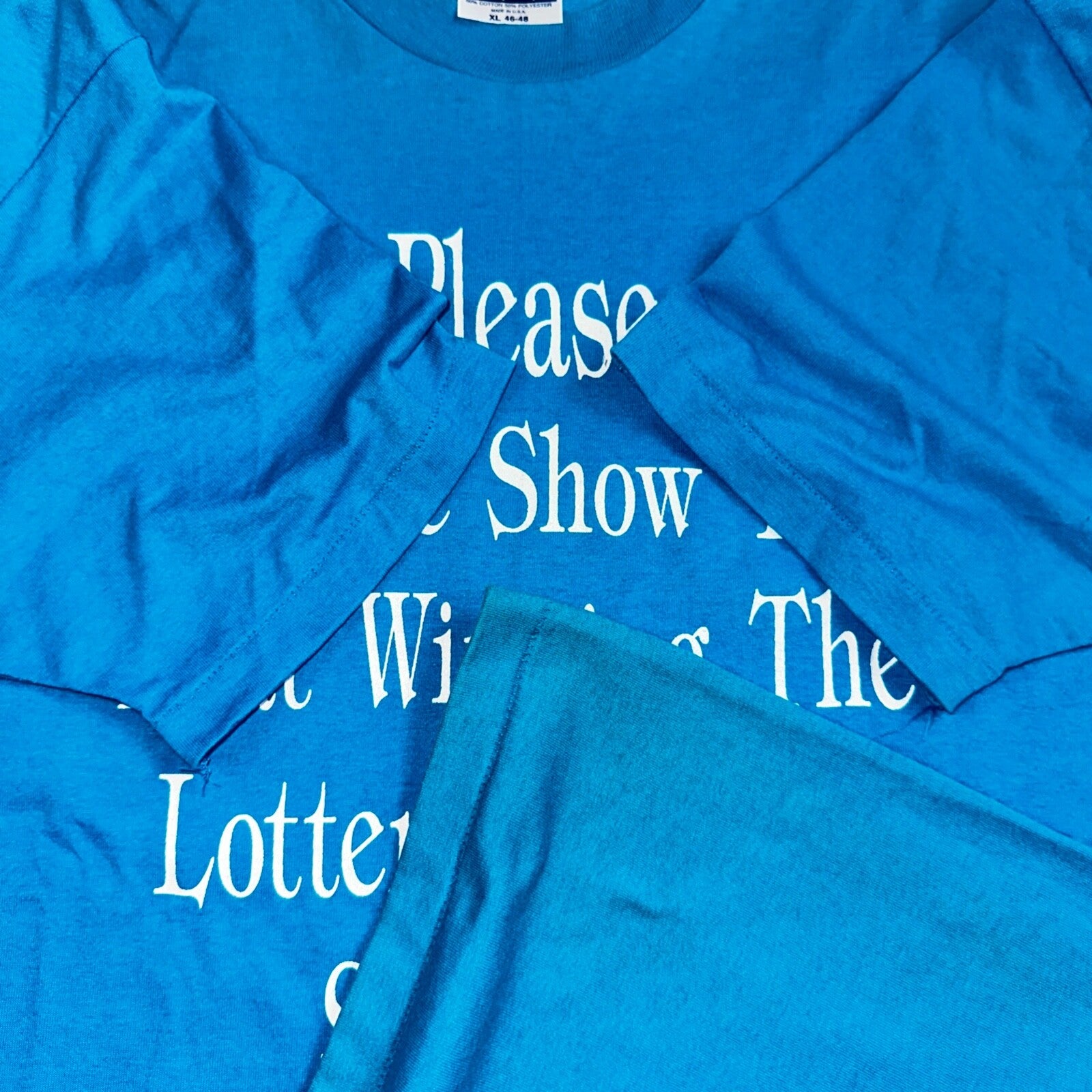 Funny Quote Lottery Lord VTG T Shirt 80s Hanes Pray For Me Text XL USA Joke Cute