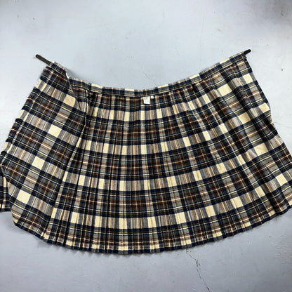 Vintage O'Neill of Dublin 100% Wool Tartan Skirt Size 14 Made in Ireland Pleated