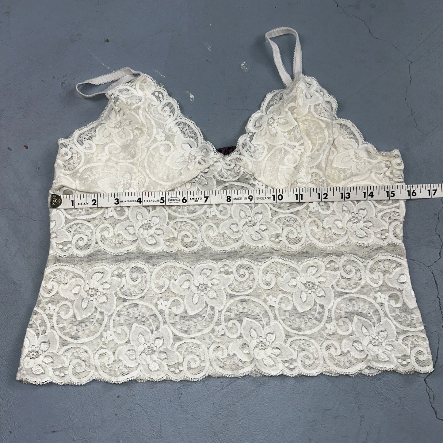 VTG 1970s AA Lingerie Slip Dress Sleepwear Full Sweep Nightgown Lace Hearts