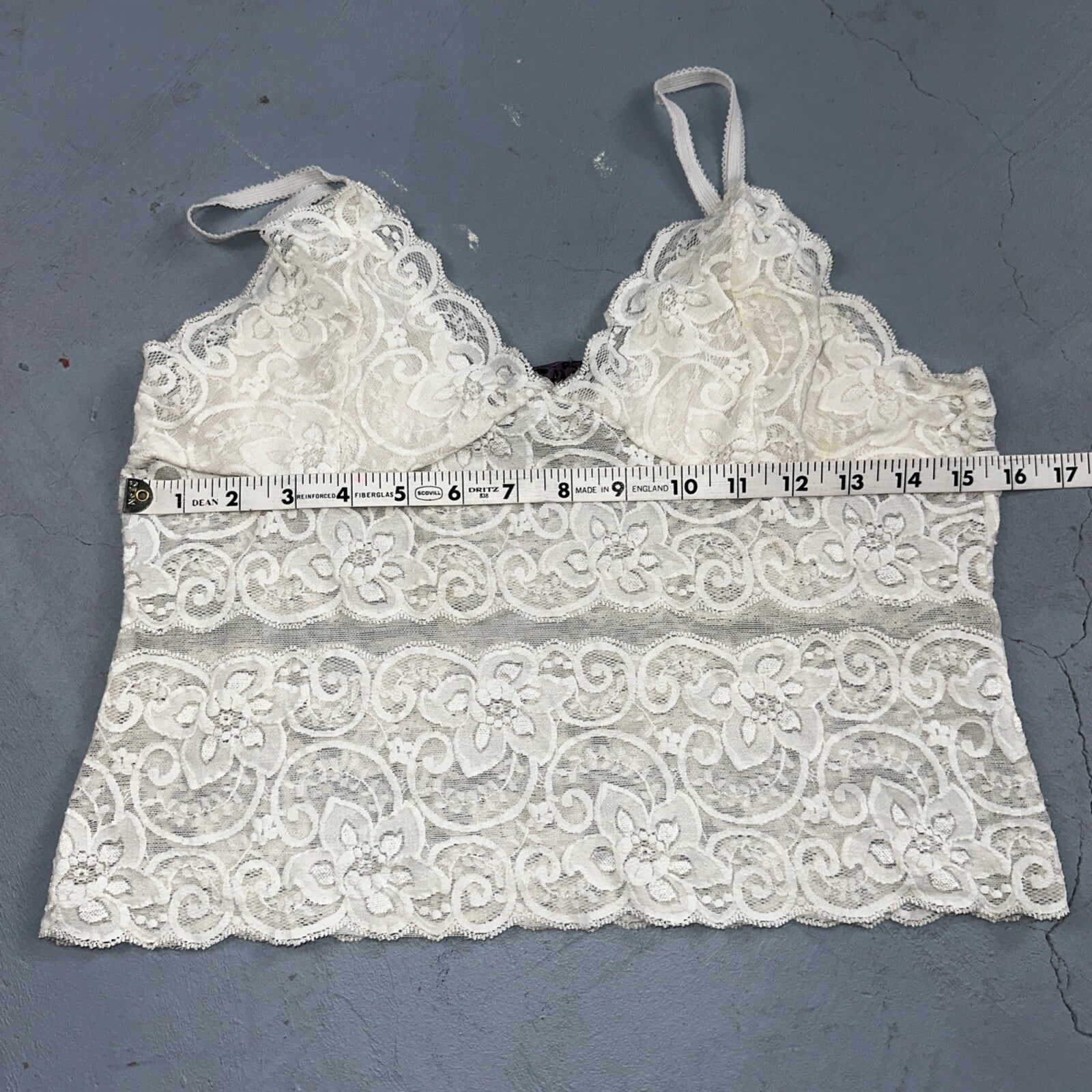 VTG 1970s AA Lingerie Slip Dress Sleepwear Full Sweep Nightgown Lace Hearts