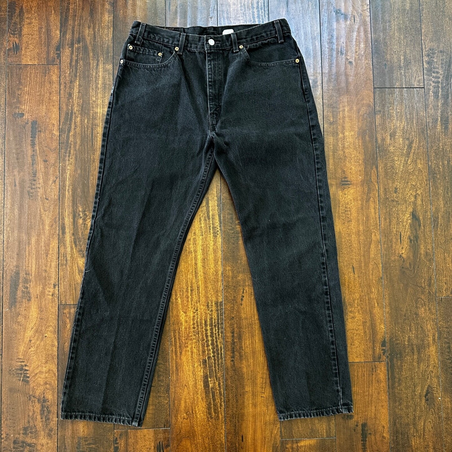 Levis 505 Vintage 90s Straight Leg XX Mexico Jeans 38x32 Black Wash Act 33x30
