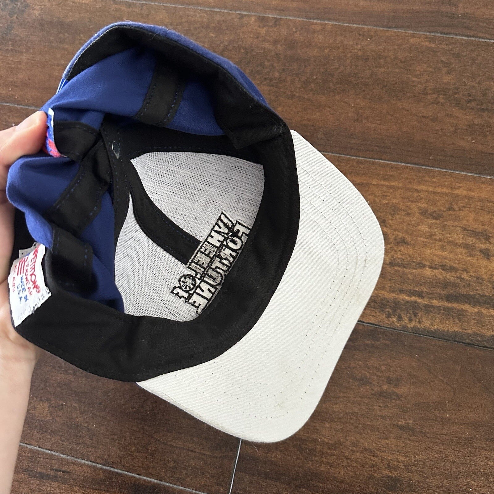 Vintage Wheel of Fortune blue adjustable game show hat cap snapback USA 90s Y2K