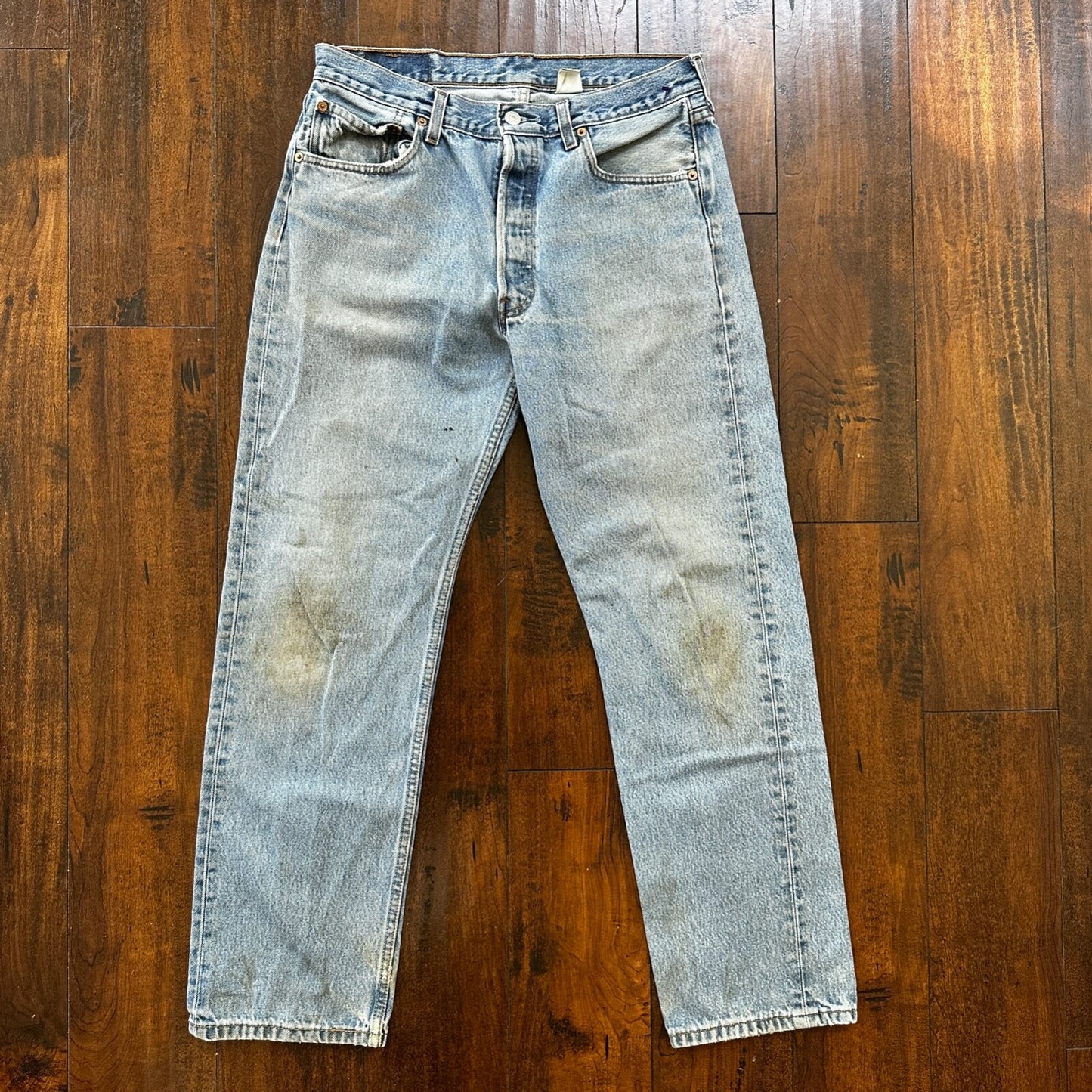 Levis 501 Vintage 90s Straight Leg XX Columbia Jeans 33x30 Light Wash Act 30x29