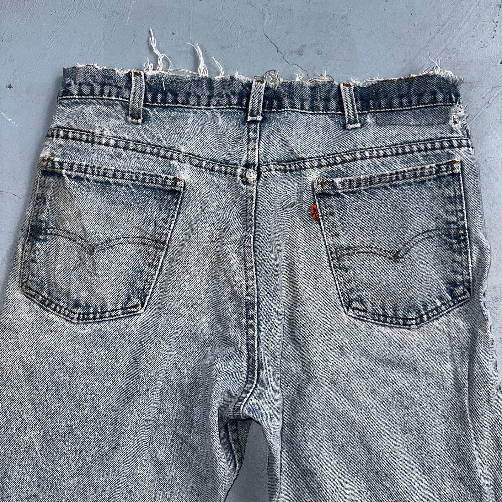 Levis 517 Vintage 80s USA Orange Tab Bootcut Flare Blue Worn Jeans Act 34x31