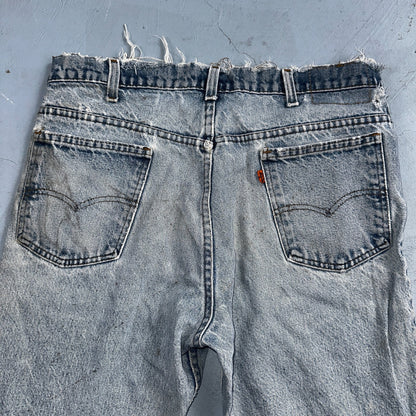 Levis 517 Vintage 80s USA Orange Tab Bootcut Flare Blue Worn Jeans Act 34x31