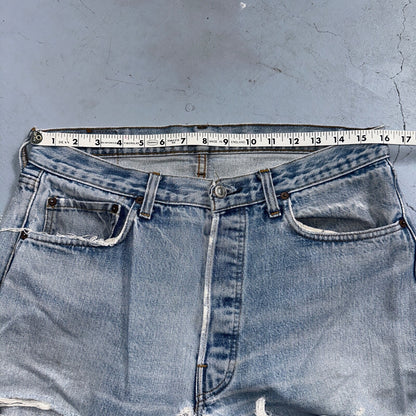 Levis 501 Vintage 80s Redline Selvedge USA XX Jeans Light Wash 35x38 Act 32x33