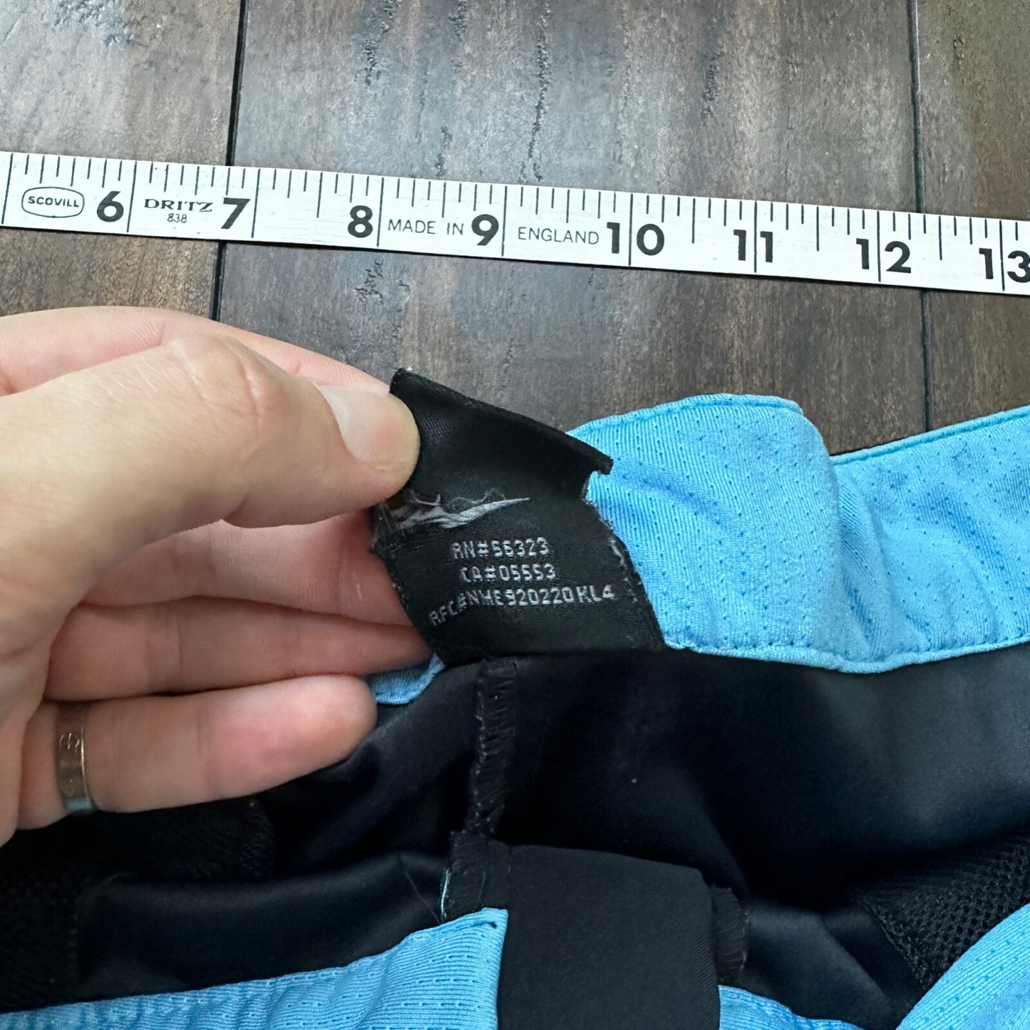 Vintage Nike Capri Pants Womens Size Large Black Blue Sweatpants Track VTG Y2K