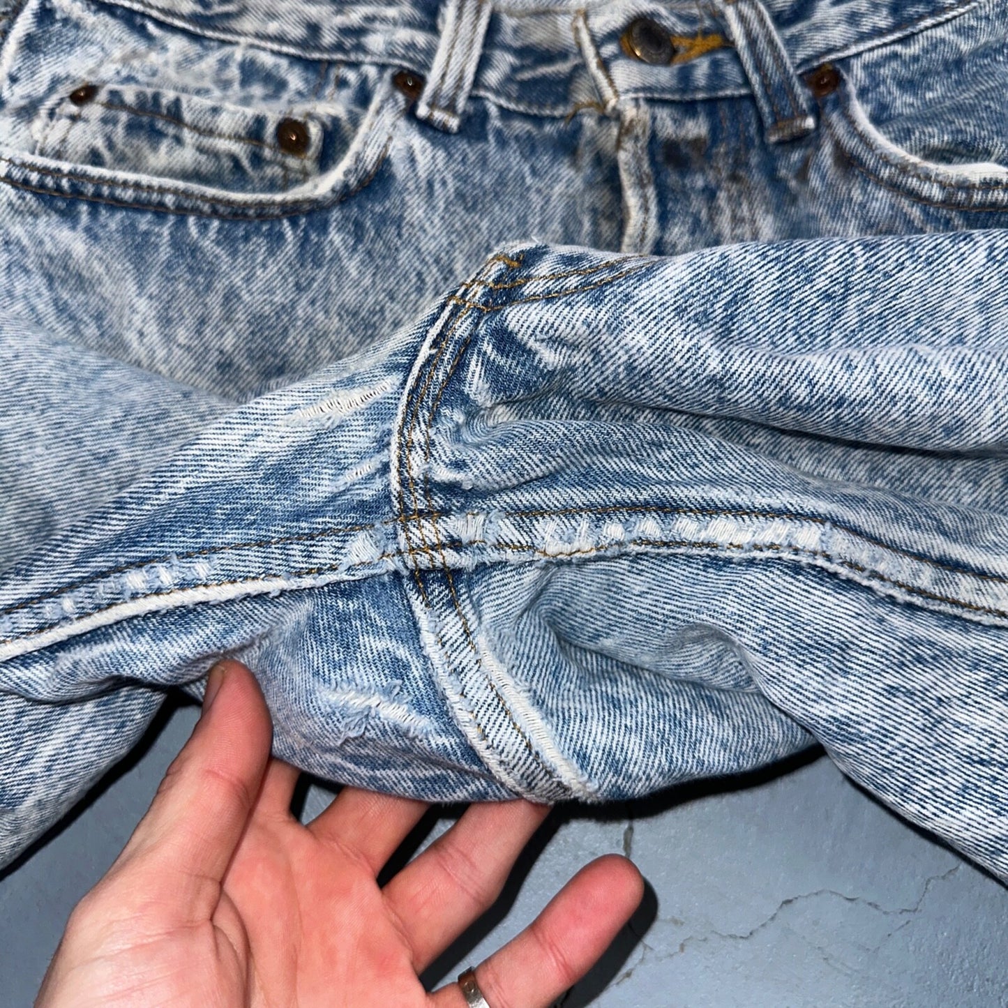 Levis 501 Vintage 80s USA XX Straight Leg Jeans Blue Acid Wash 31x32 Act 30x31