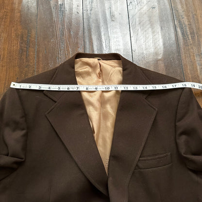 1960s 1970s Brown Sport Jacket VTG Mens Suit 44 36x28 Rockabilly Checkerboard