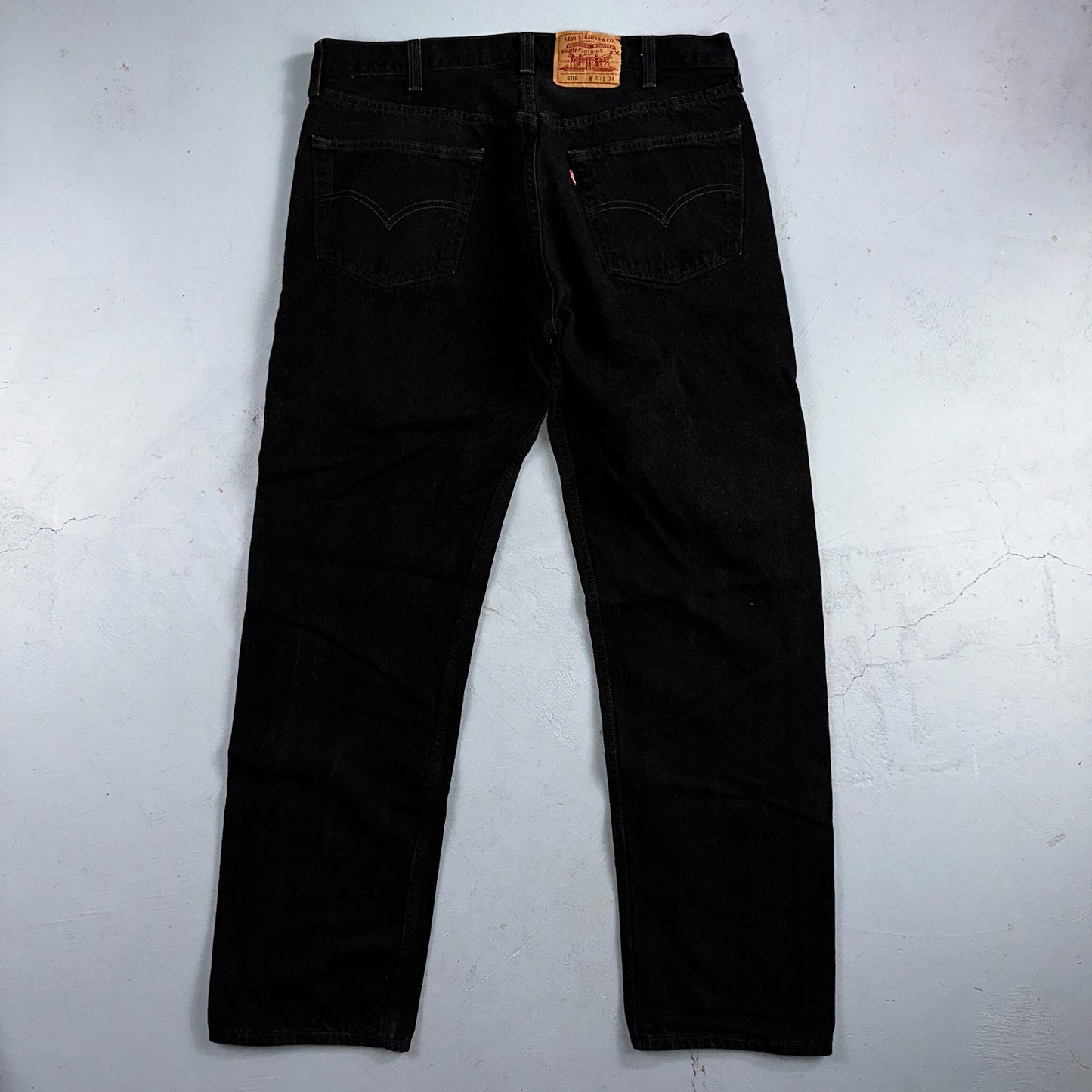 Levis 501 Vintage 90s USA XX Straight Leg Jeans Black Dark Wash 40x34 Act 36x33