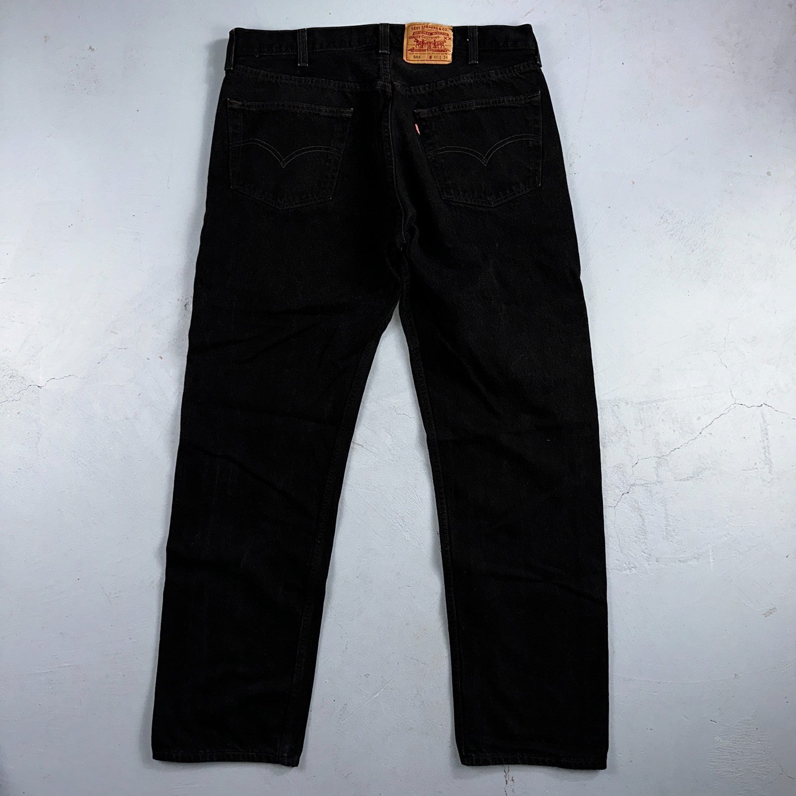 Levis 501 Vintage 90s USA XX Straight Leg Jeans Black Dark Wash 40x34 Act 36x33