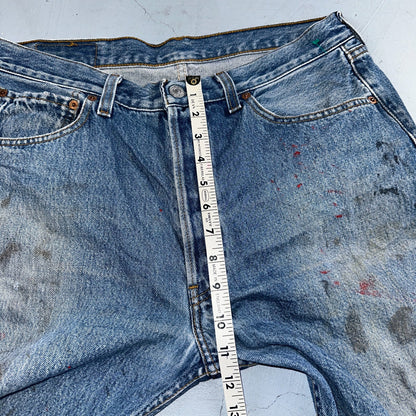 Levis 501 Vintage 90s Poland Straight Leg Jeans Blue Med Wash 34x34 Act 32x33