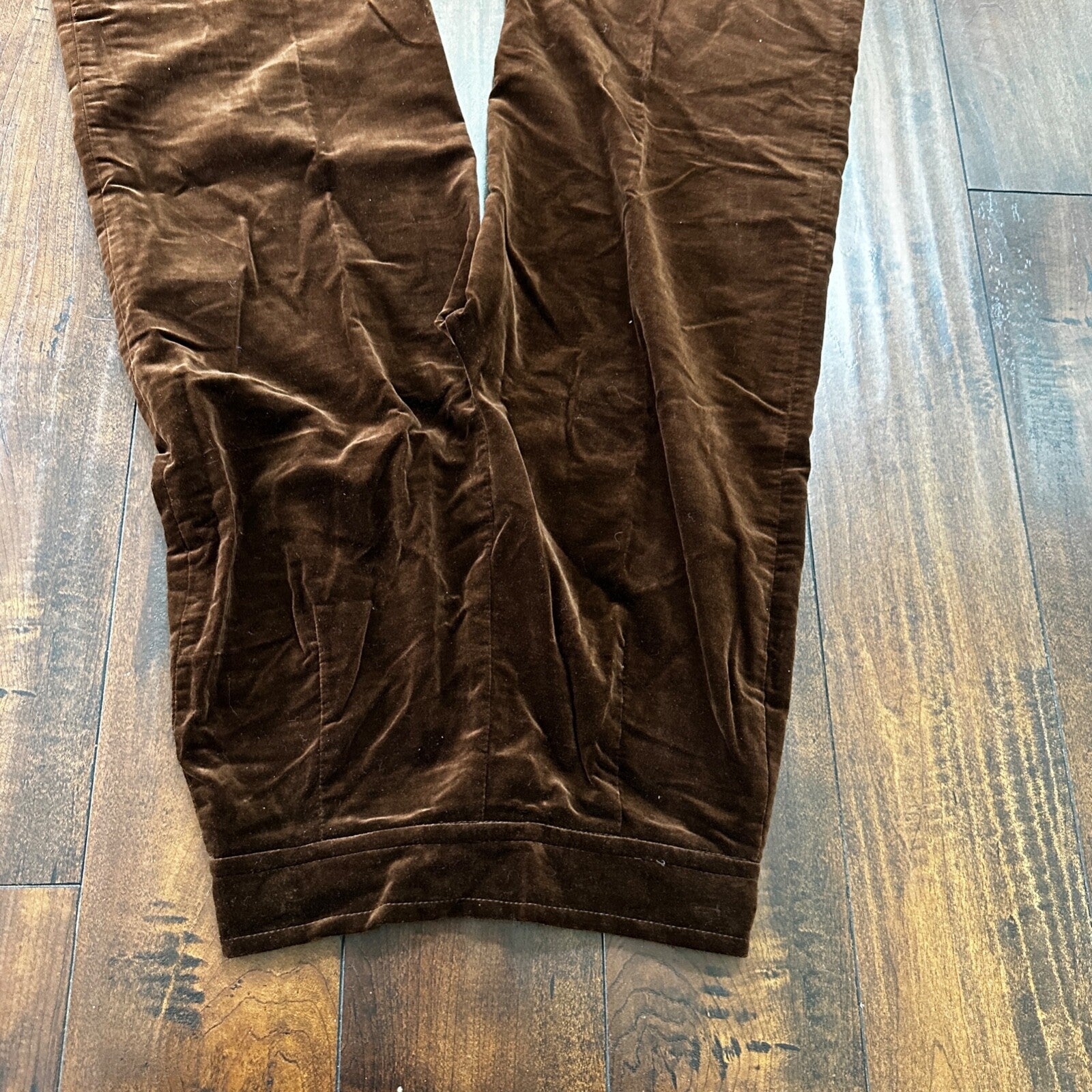 VTG Jantzen 1970s Pants 23x30 Brown Velour High Waist Flair Rockabilly 8