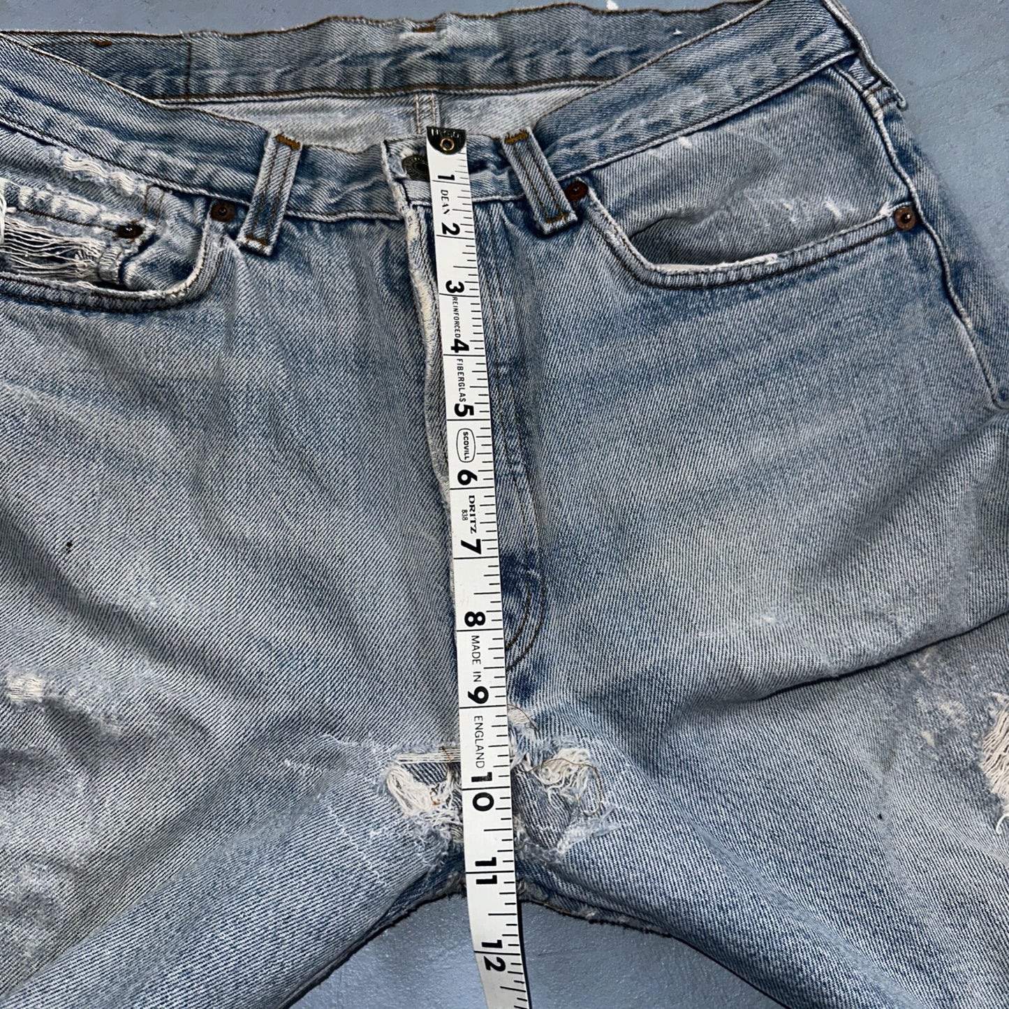 Levis 501 Vintage 80s USA XX 90s Straight Leg Jeans 33x36 Light Wash Act 30x31