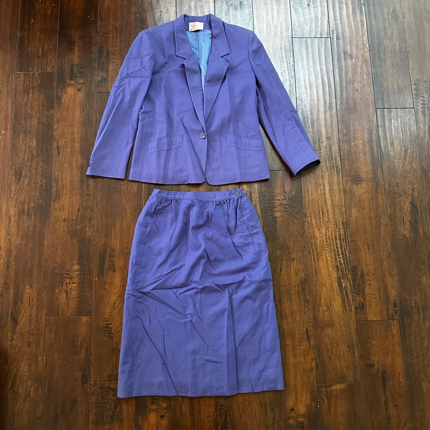VTG Pendleton Women’s 100% Virgin Wool Purple Blazer Jacket USA Size 8 Skirt Set
