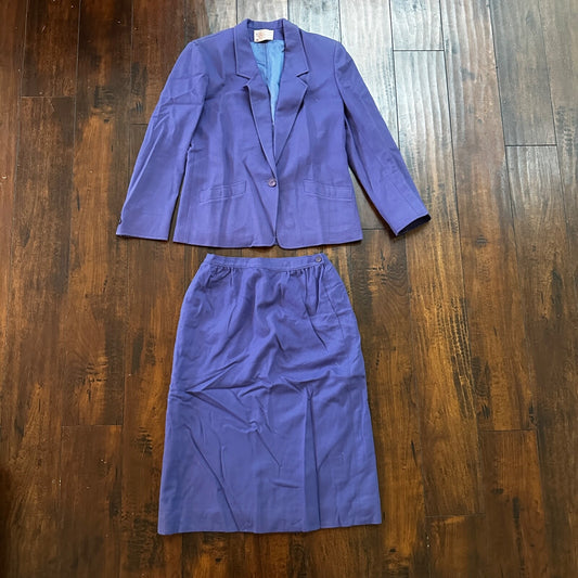 VTG Pendleton Women’s 100% Virgin Wool Purple Blazer Jacket USA Size 8 Skirt Set