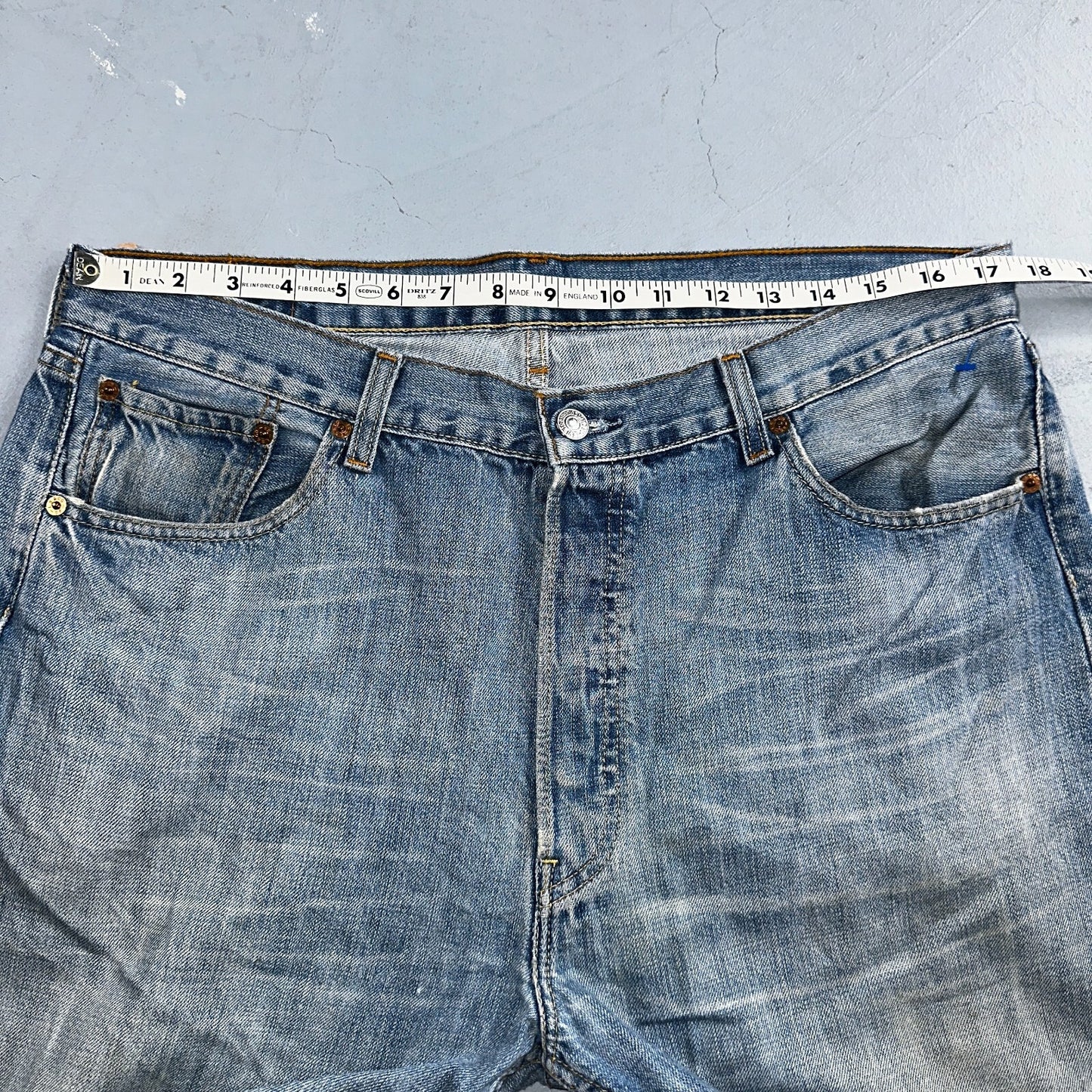 Levis 501 Vintage Y2K XX Straight Leg Jeans Blue Light Wash 36x36 Act 35x34