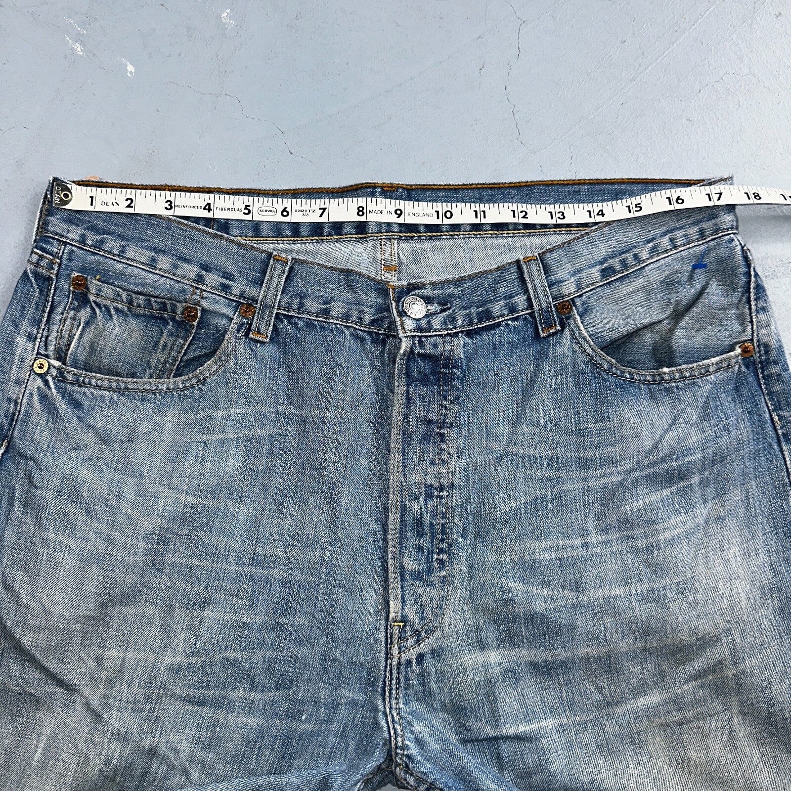 Levis 501 Vintage Y2K XX Straight Leg Jeans Blue Light Wash 36x36 Act 35x34