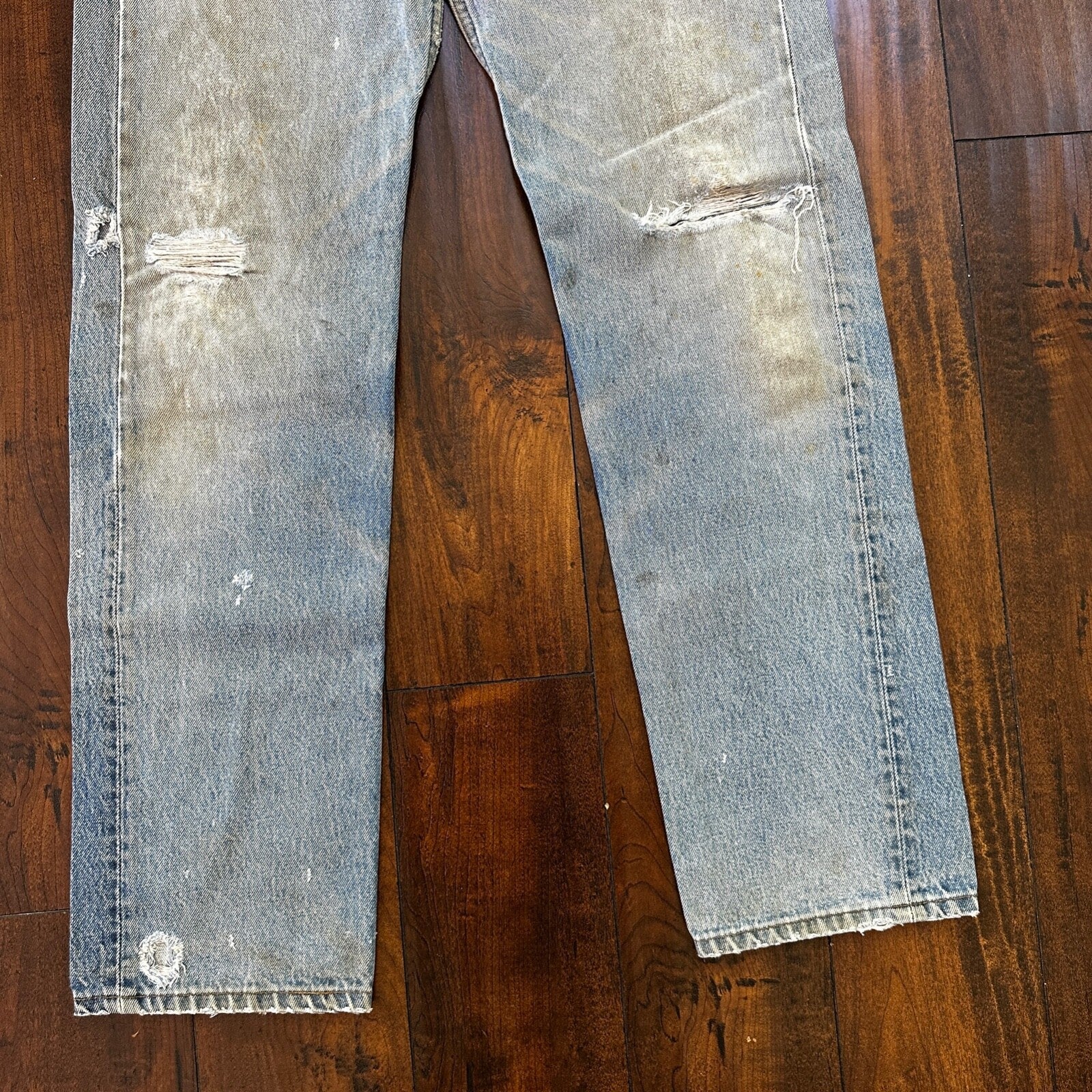 Levis 501 Vintage 90s Straight Leg XX USA Jeans 32x36 Thrashed Wash Act 30x31